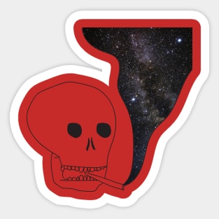 skull smoking Sticker